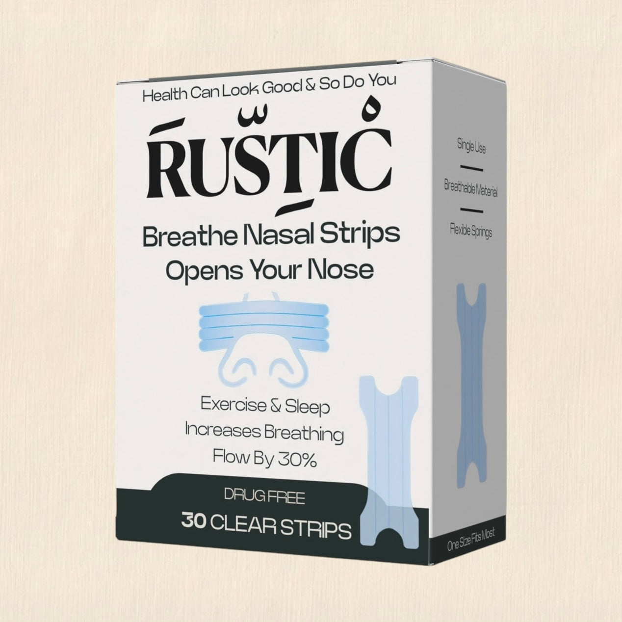30 Breathe Nose Strips - RUSTIC 